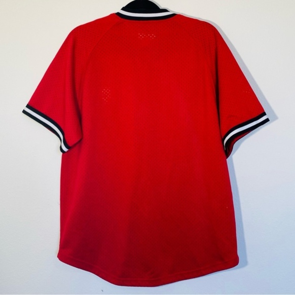 Chicago Bulls Jersey Button Up Mesh Basketball Mitchell & Ness NBA Shirt Patches - Picture 8 of 9